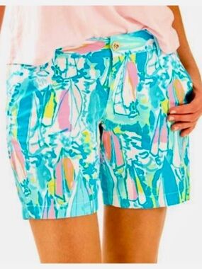 Lilly Pulitzer Jayne Shorts Sailboat-Print in Pink, Blue & Yellow